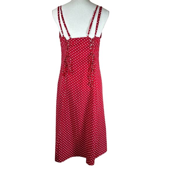 Zaful Red And White Polka Dot Maxi Sundress Size 6 - Picture 2 of 4